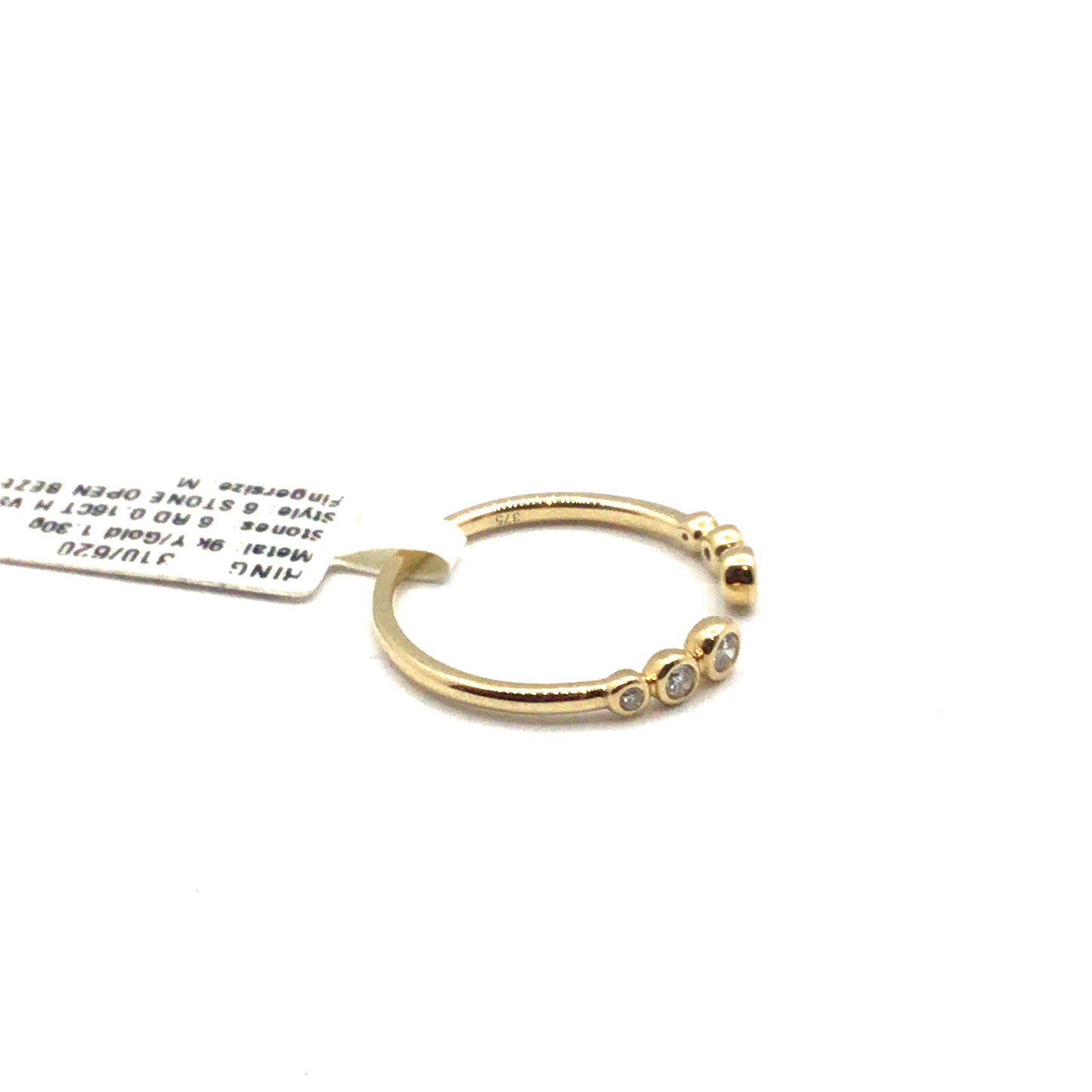 9ct Yellow Gold Diamond Open RIng