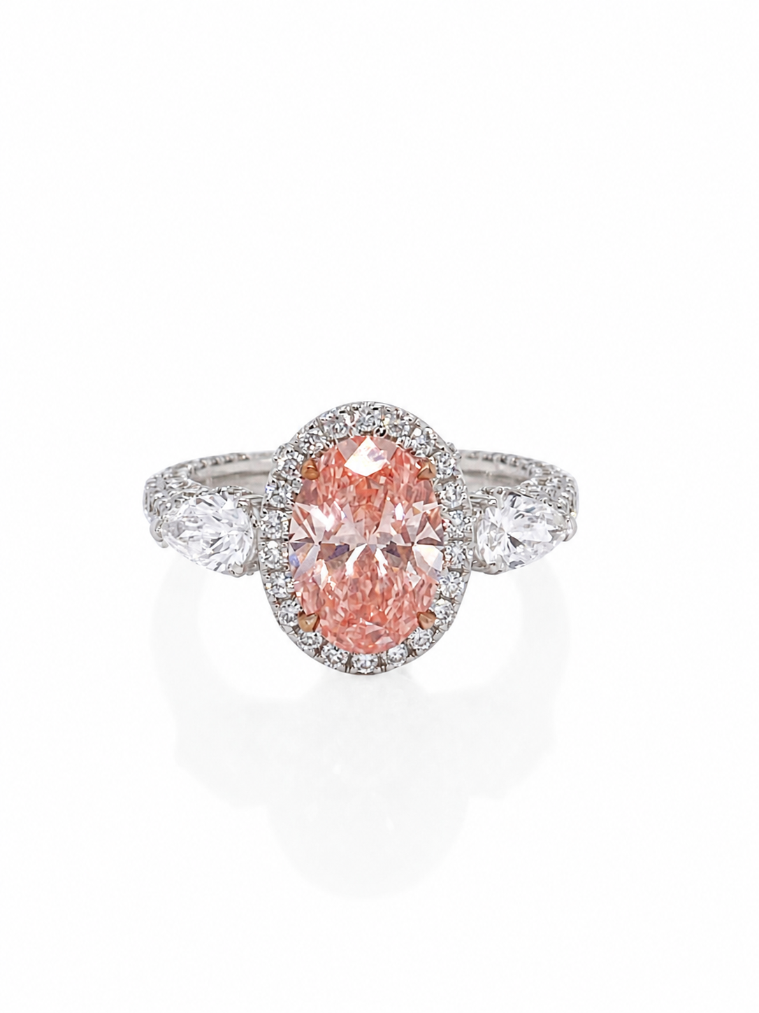 Fancy Pink Halo Diamond Ring
