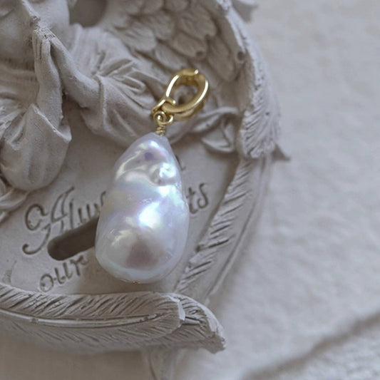 Large Baroque Pearl, 18ct Gold Vermeil on Sterling Silver Removable Pendant, small bail