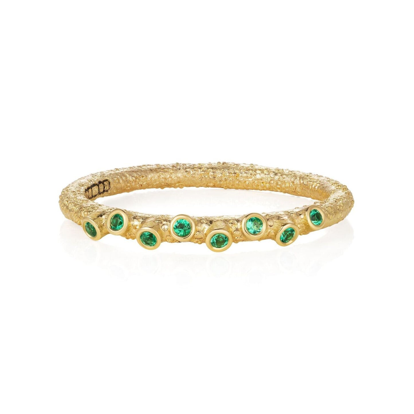 Emerald Nature Inspired Twig Ring in 18ct Yellow Gold