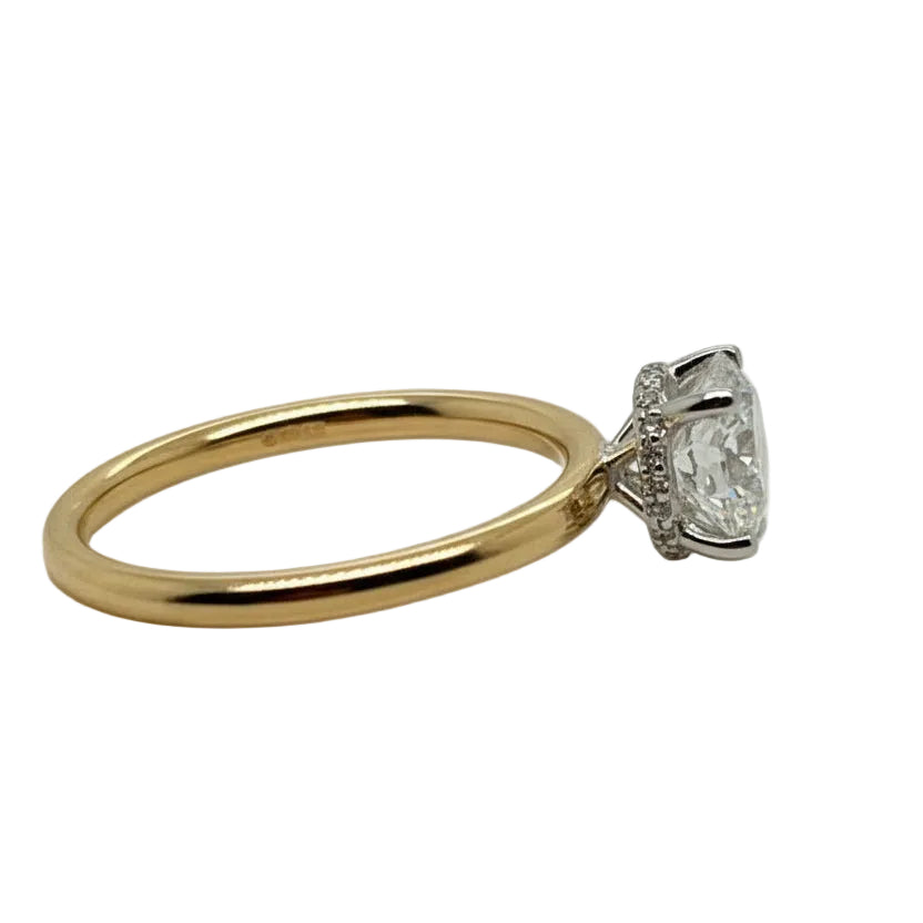 1ct Diamond Solitaire Hidden Halo Engagement Ring