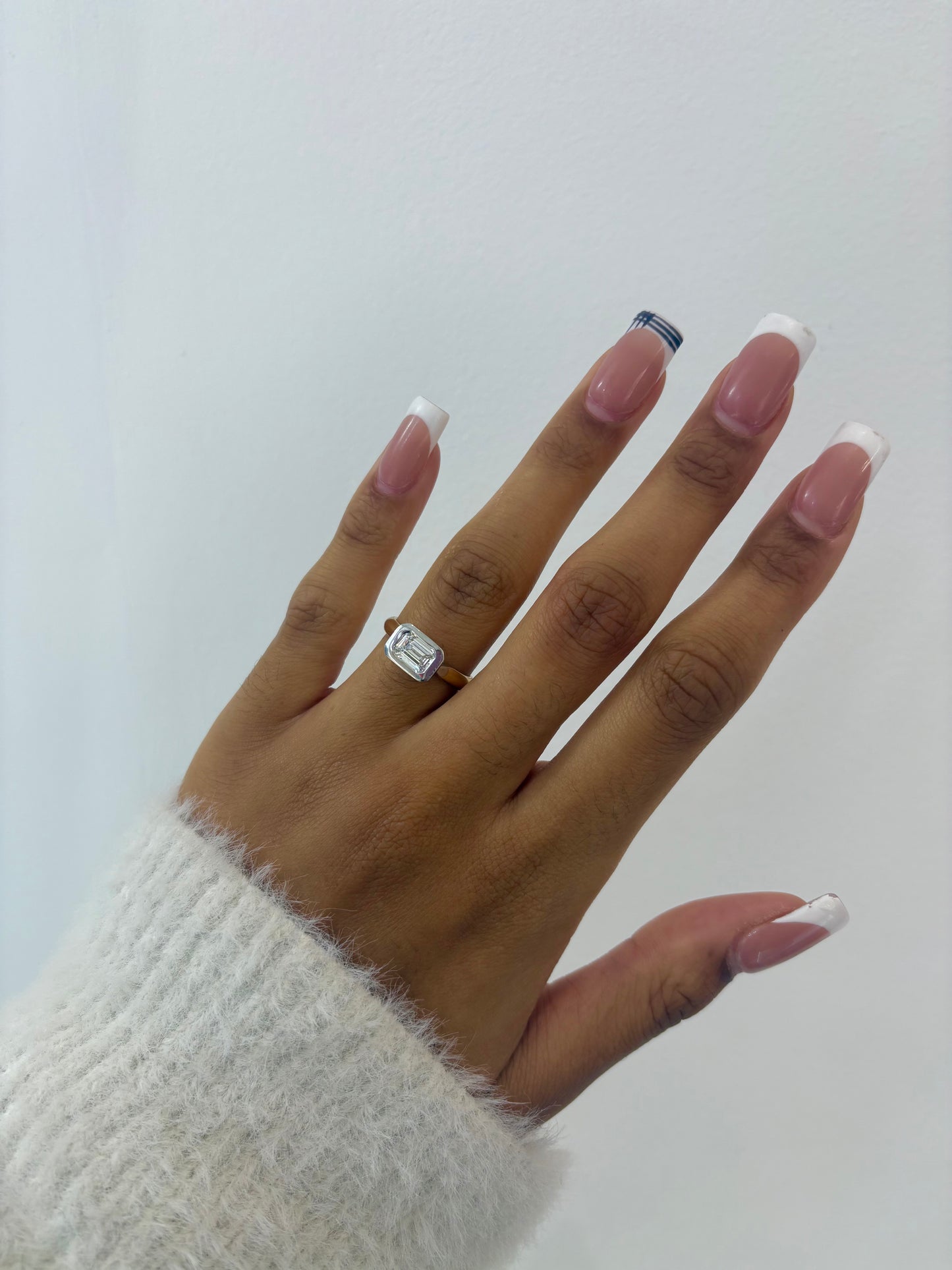 Monroe’s 1.01ct Emerald Cut Lab Grown Diamond Bezel Set Ring