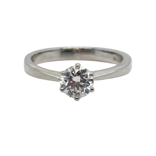 Platinum Solitaire Round brilliant cut Diamond Ring