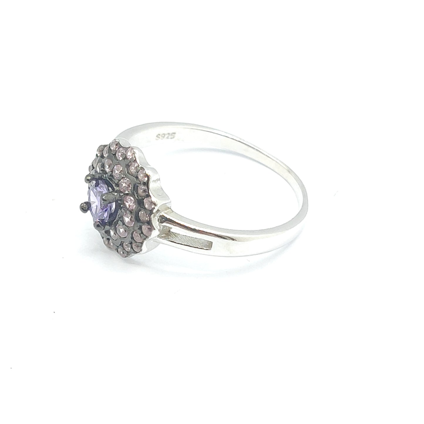 925 amethyst cz ring