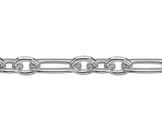 925 Hammered Figaro Chain Bracelet 7.5"