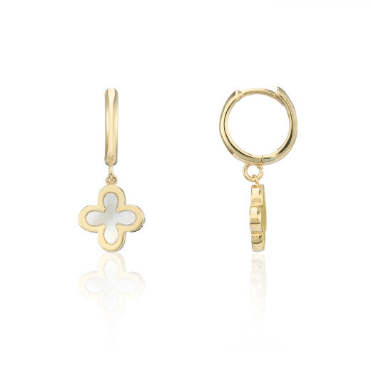 9ct Yellow Gold Mother of Pearl Drop Earrings