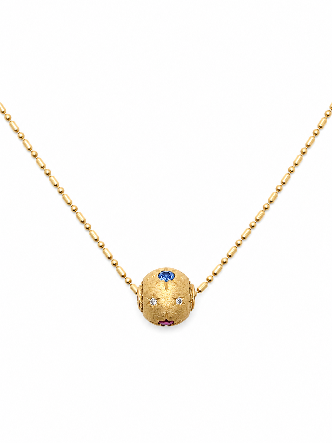 24ct gold plated 925 Silver necklace star set multi coloured CZs