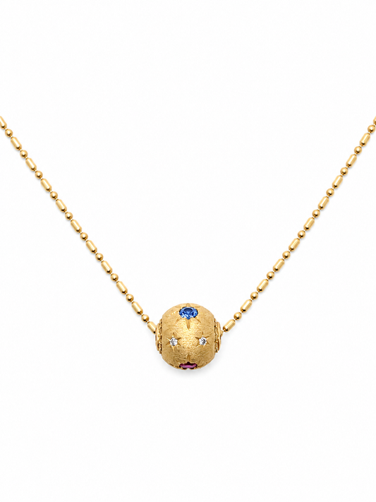 24ct gold plated 925 Silver necklace star set multi coloured CZs