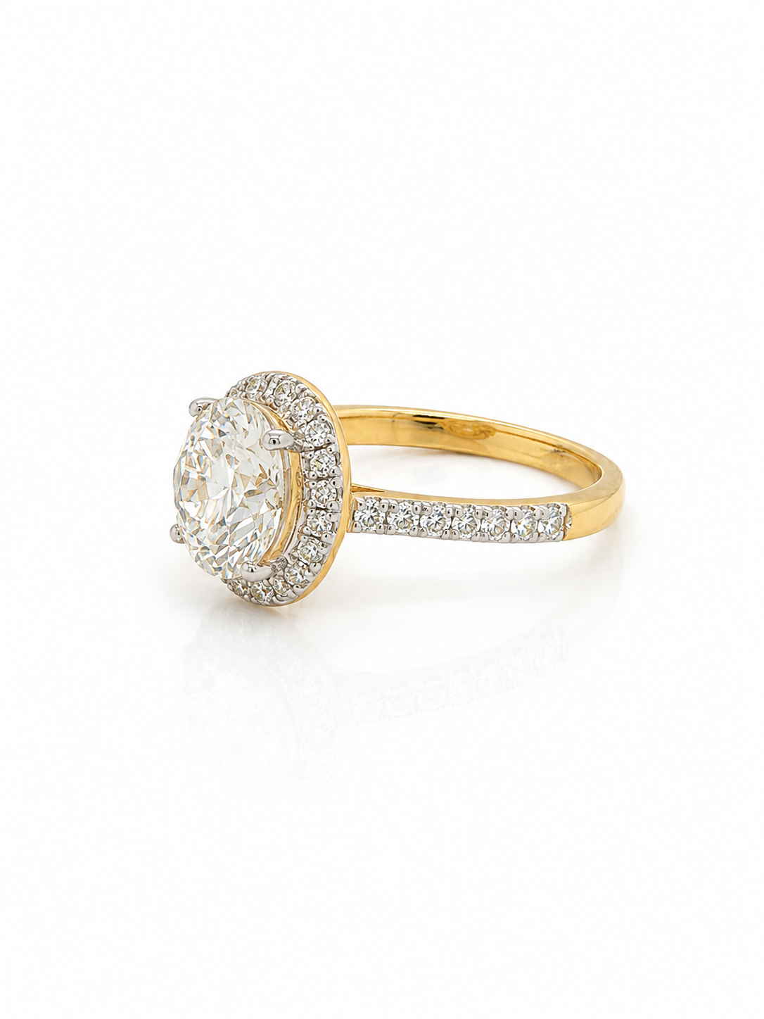 3.07cts Oval Cut Halo Diamond Ring