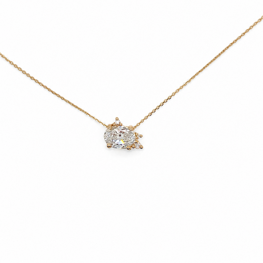 Flowing Nature' Oval cut Diamond Pendant