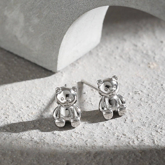Sterling Silver Teddy Bear Earrings