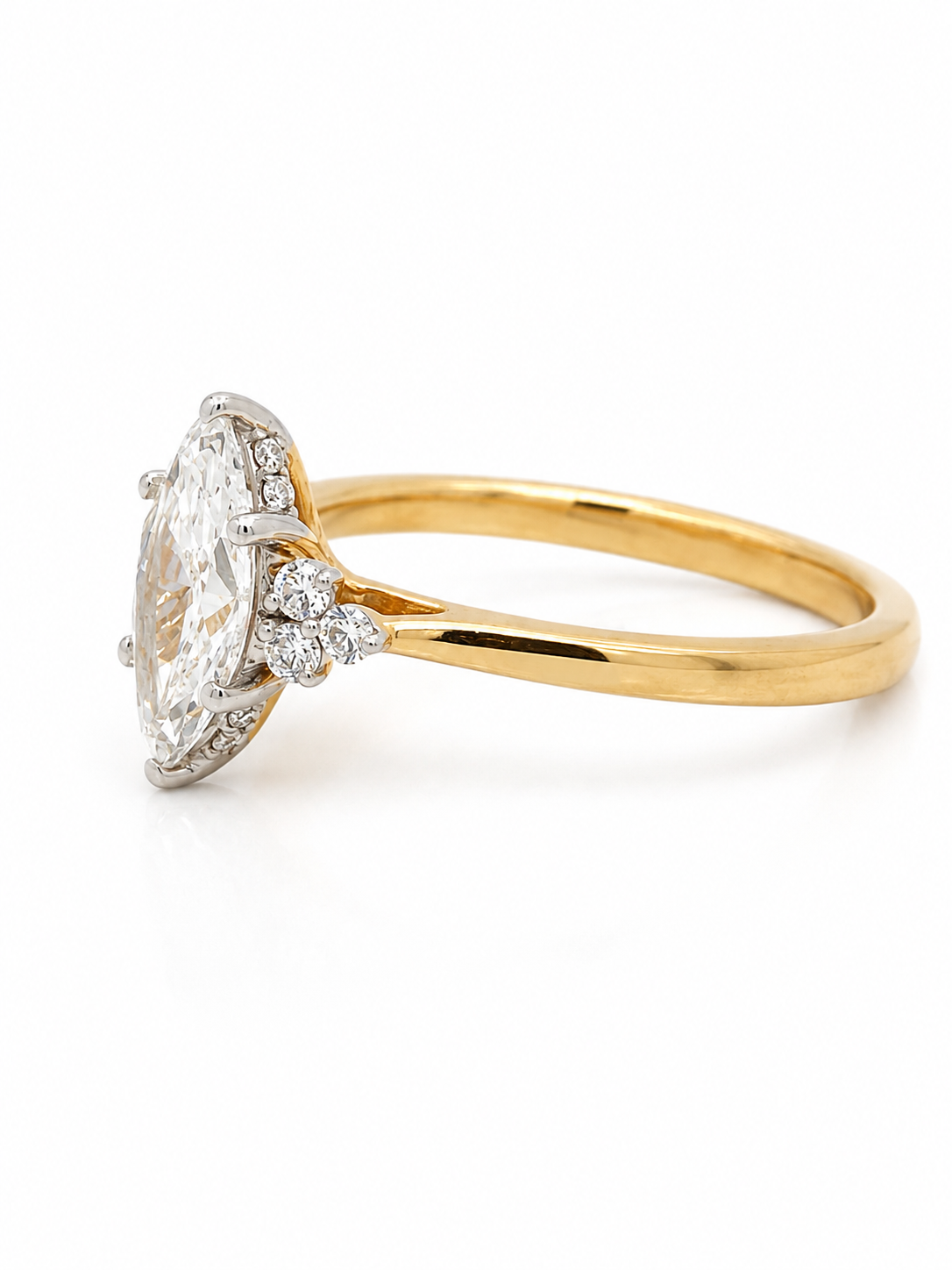 Trefoil Diamond Marquise Ring