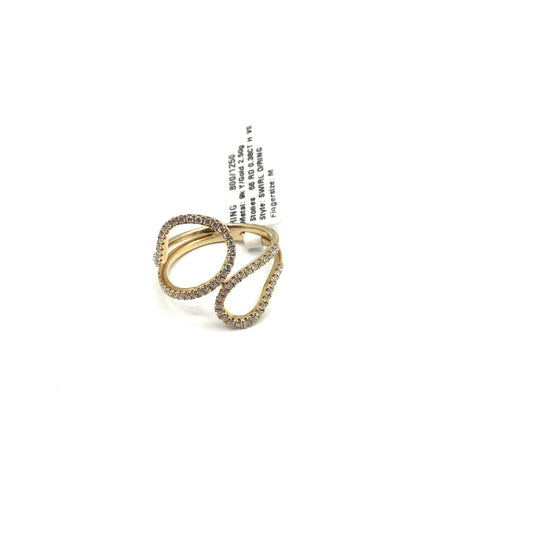 9ct Yellow Gold Swirl Diamond Ring