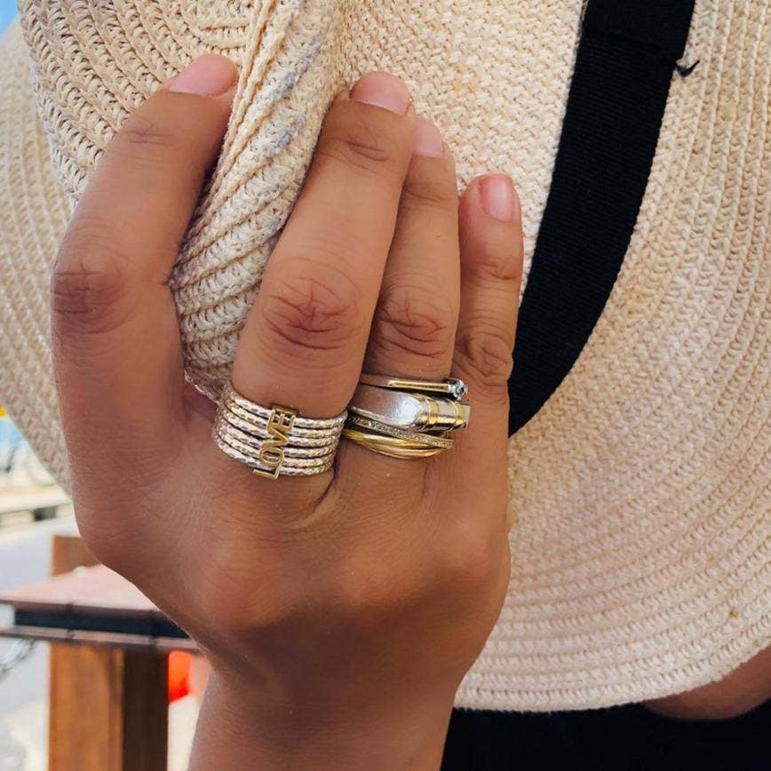 Sterling Silver "LOVE IN A SPIN" Stacking, Spinning Ring