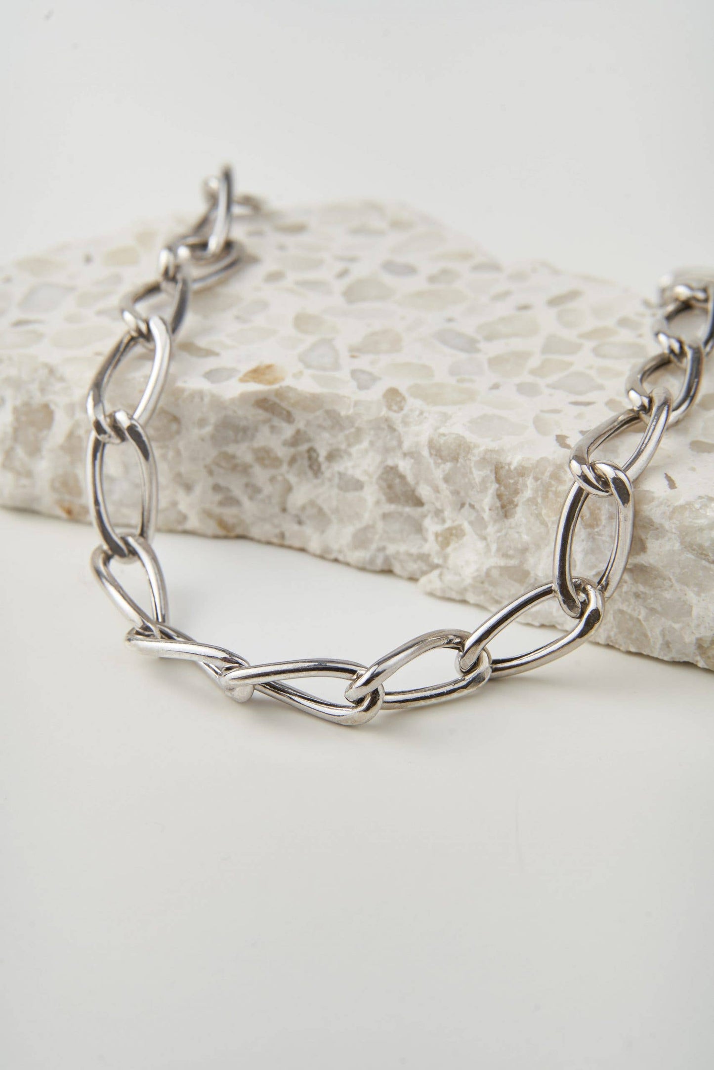 Heavy Gold Plated, Sterling Silver Link Necklace