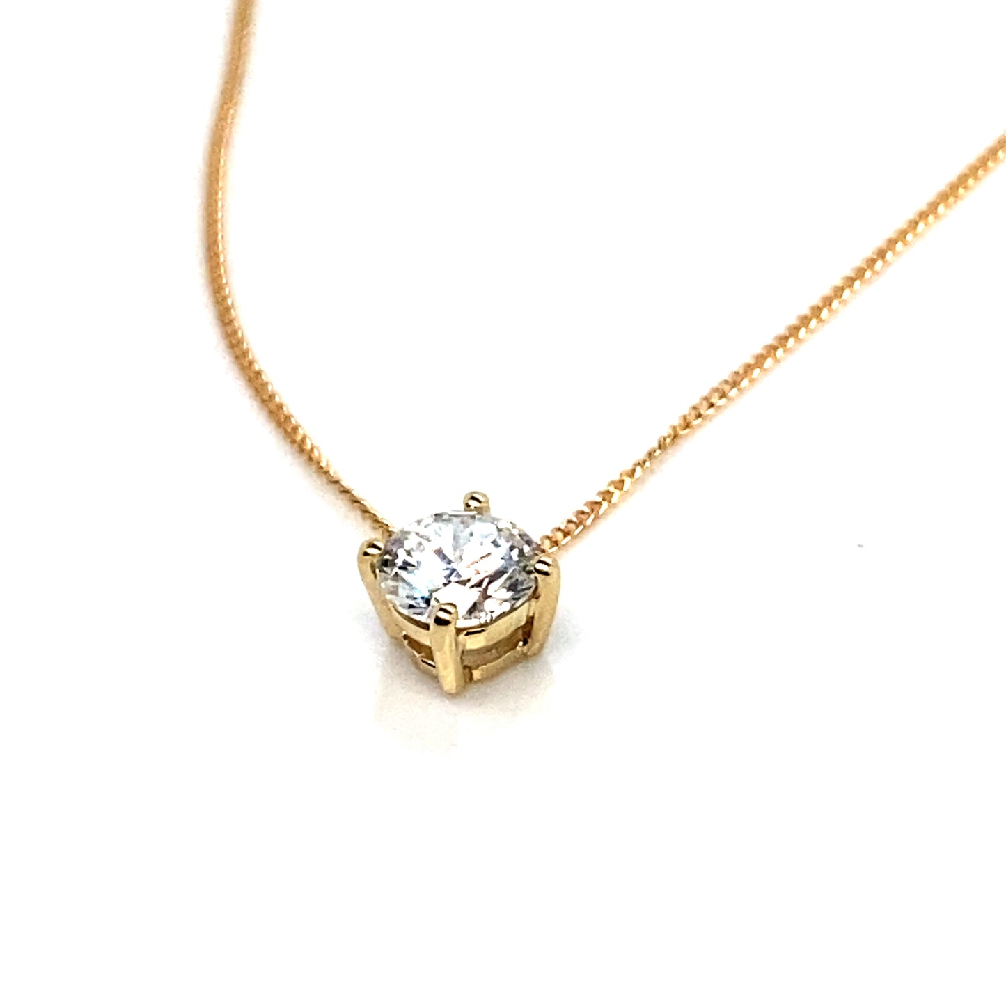 9ct Yellow Gold Round Brilliant Cut 0.60 cts Diamond Neckalce