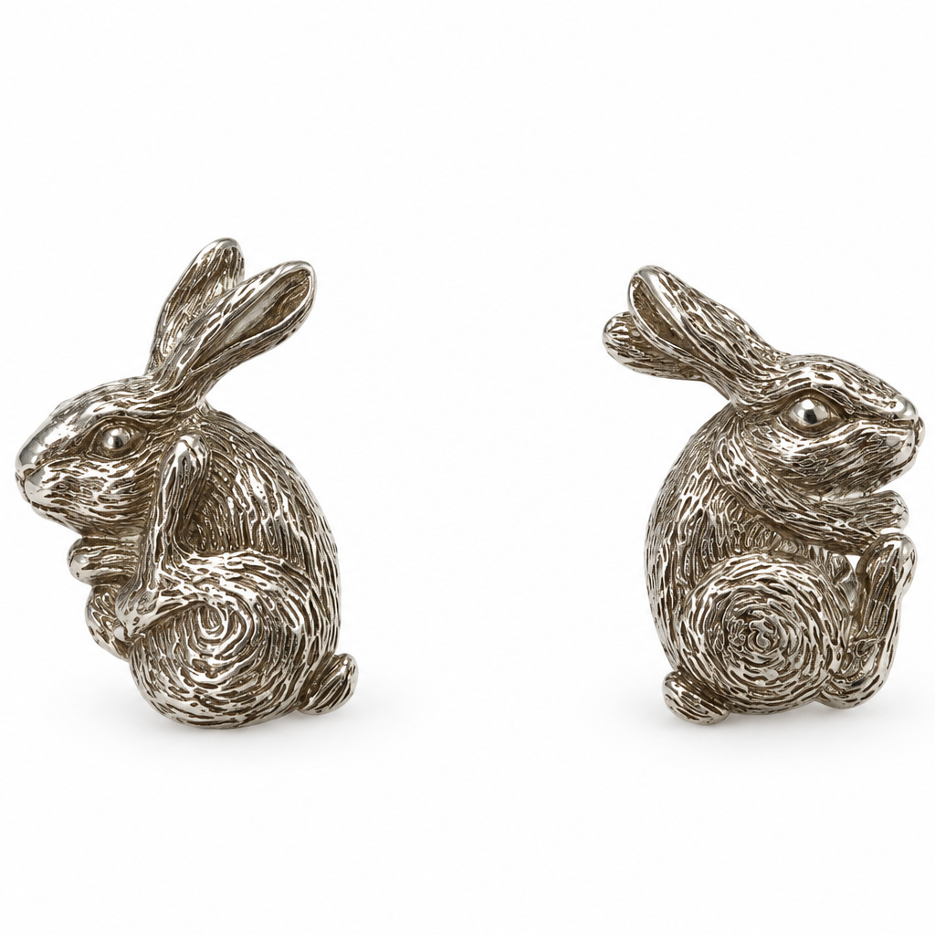 Sterling Silver Zodiac East Rabbit Cufflink