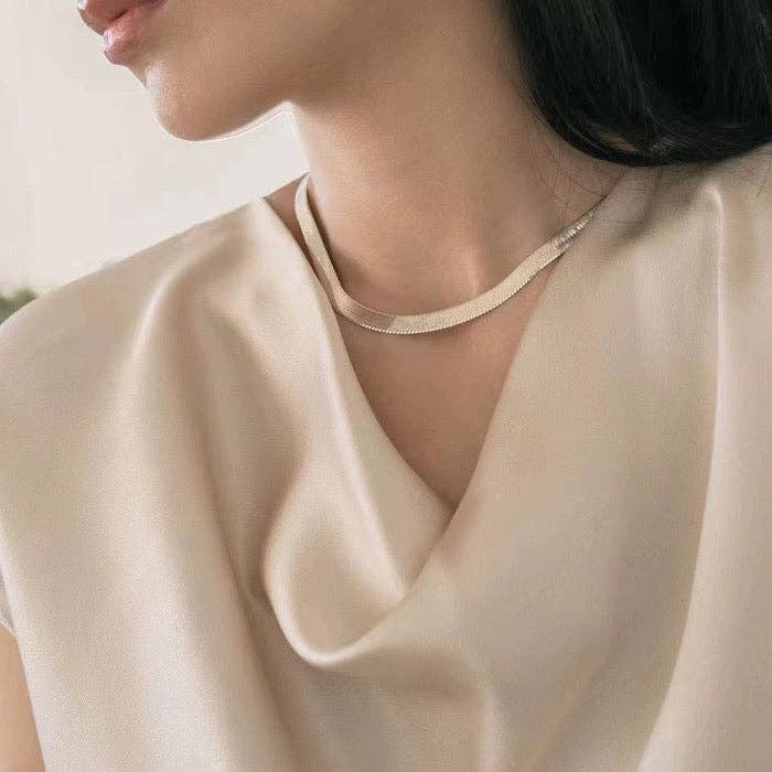925 Sterling Silver Unisex Herringbone Chain 7mm Width