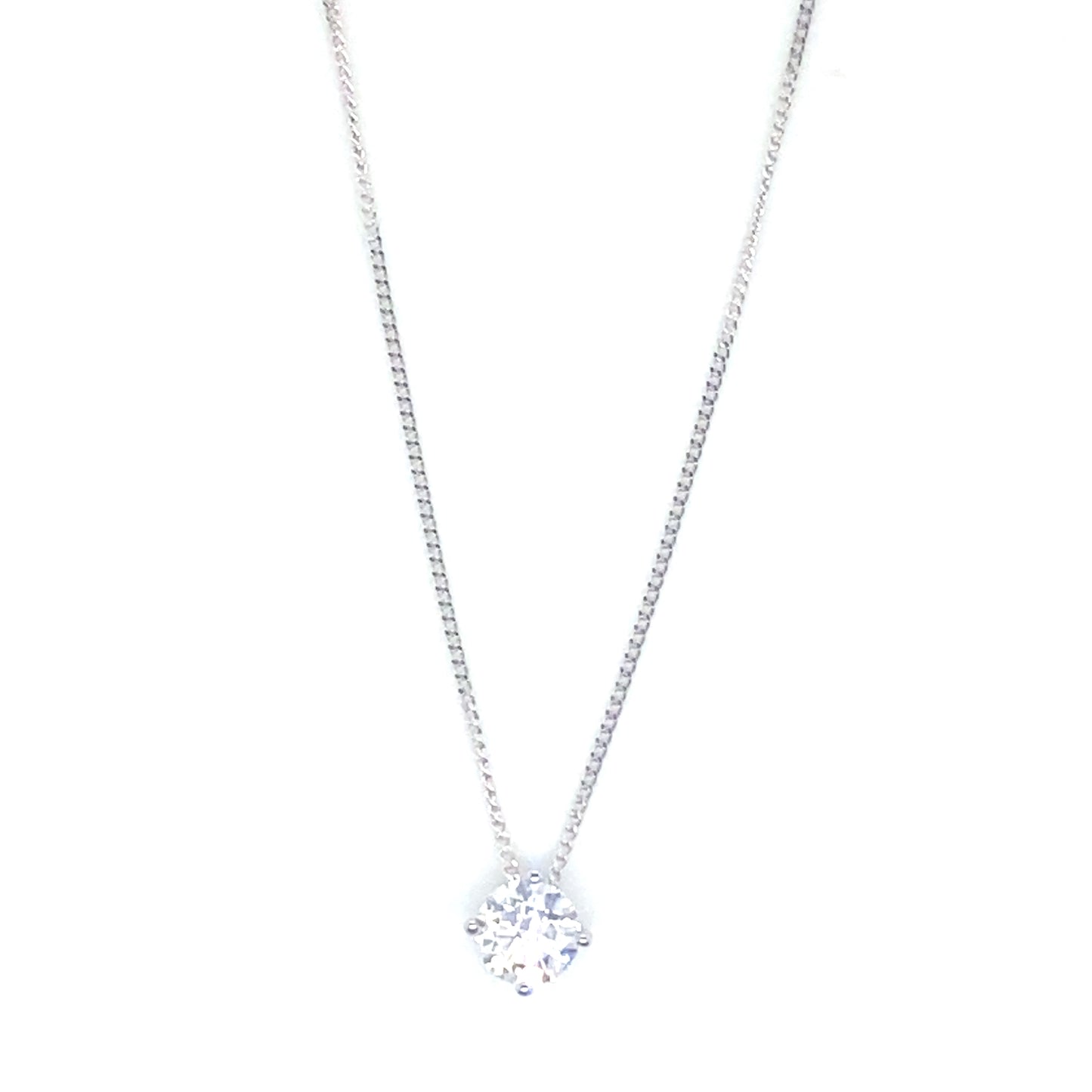 000927 - Bespoke 0.91ct Round Brilliant Cut Natural Diamond "Floating" Pendant Necklace In Platinum 4 Claw