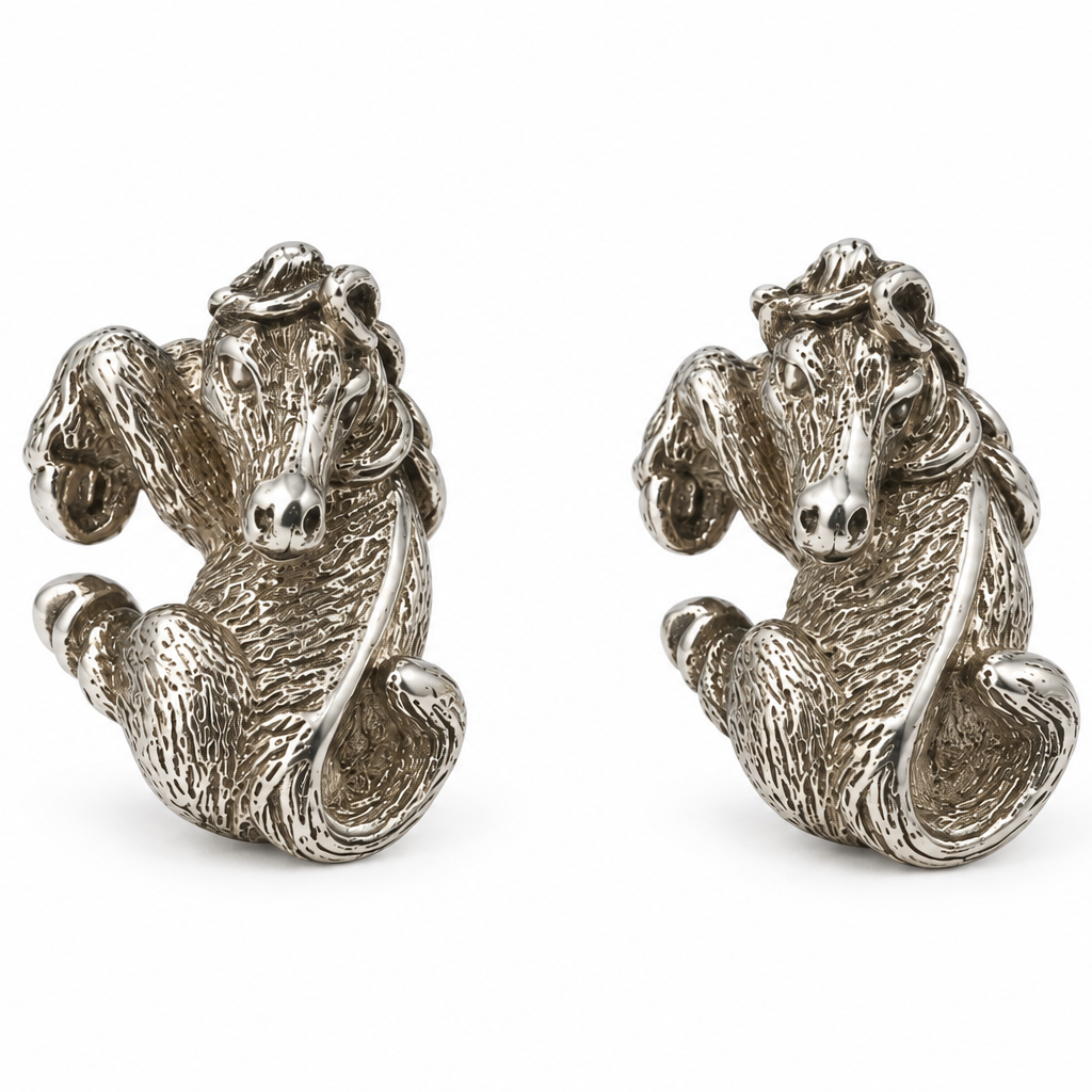 Sterling Silver Zodiac East Horse Cufflink