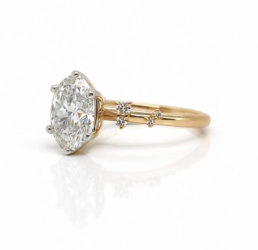 Monroe's "Flowing Nature" Oval Brilliant Cut Diamond Engagement Ring
