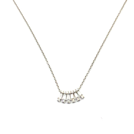 9ct White Gold Diamond Maseratti Necklace
