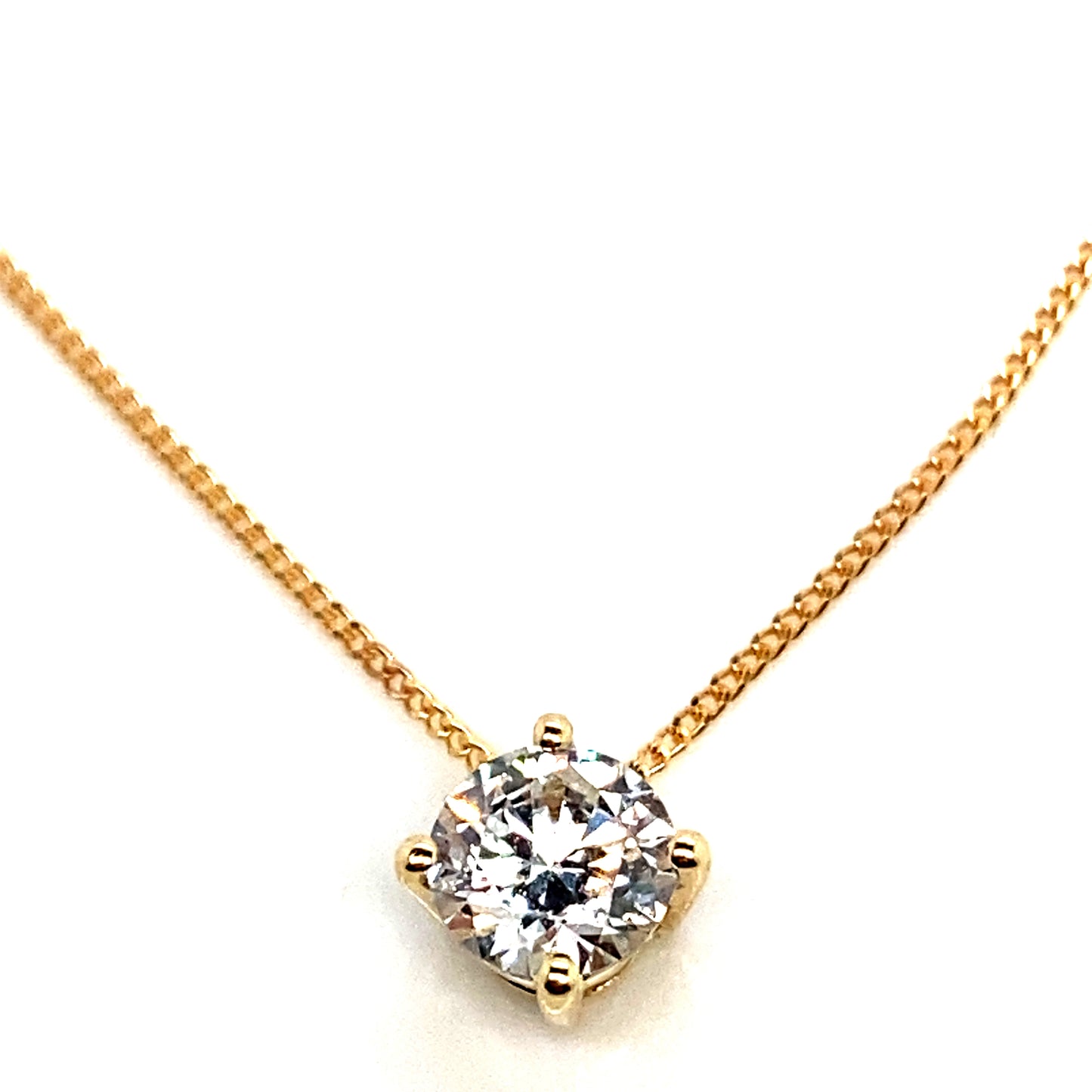 9ct Yellow Gold Round Brilliant Cut 0.60 cts Diamond Neckalce
