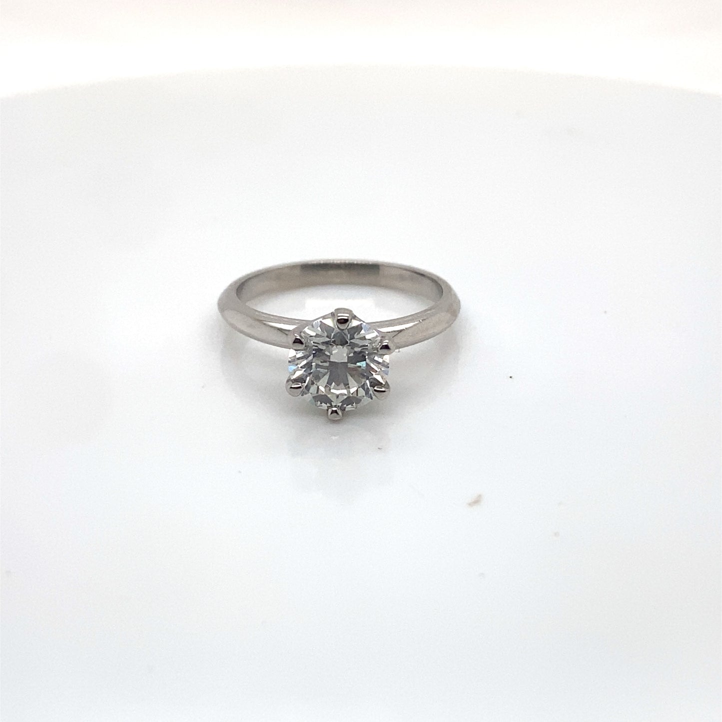 Natural 1.53ct Round Brilliant Cut Diamond Engagement Ring in Platinum