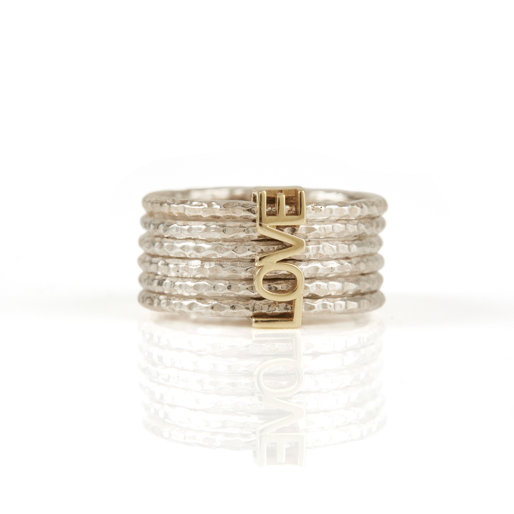 Sterling Silver "LOVE IN A SPIN" Stacking, Spinning Ring