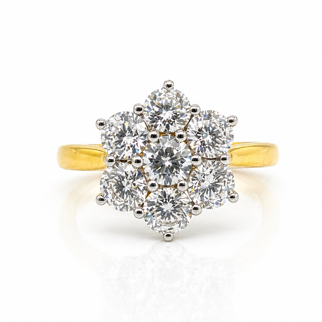 Diamond Flower Cluster Engagement Ring