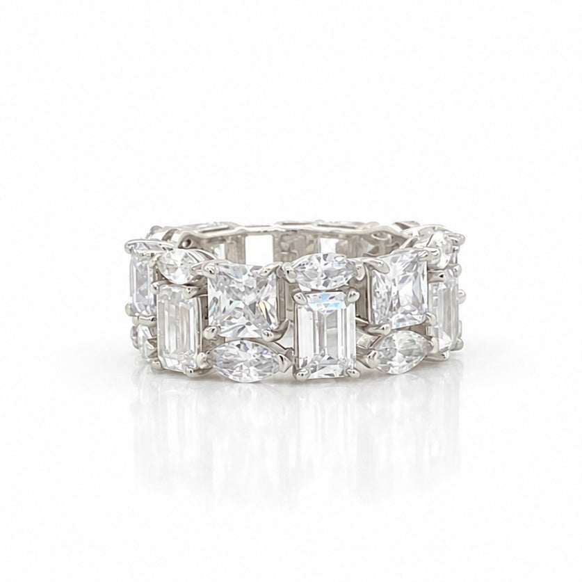 Cubic Zirconia Full Eternity Ring in Sterling Silver