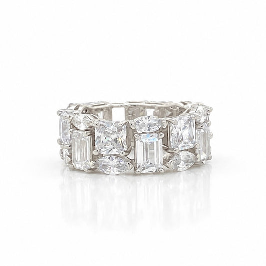 Cubic Zirconia Full Eternity Ring in Sterling Silver