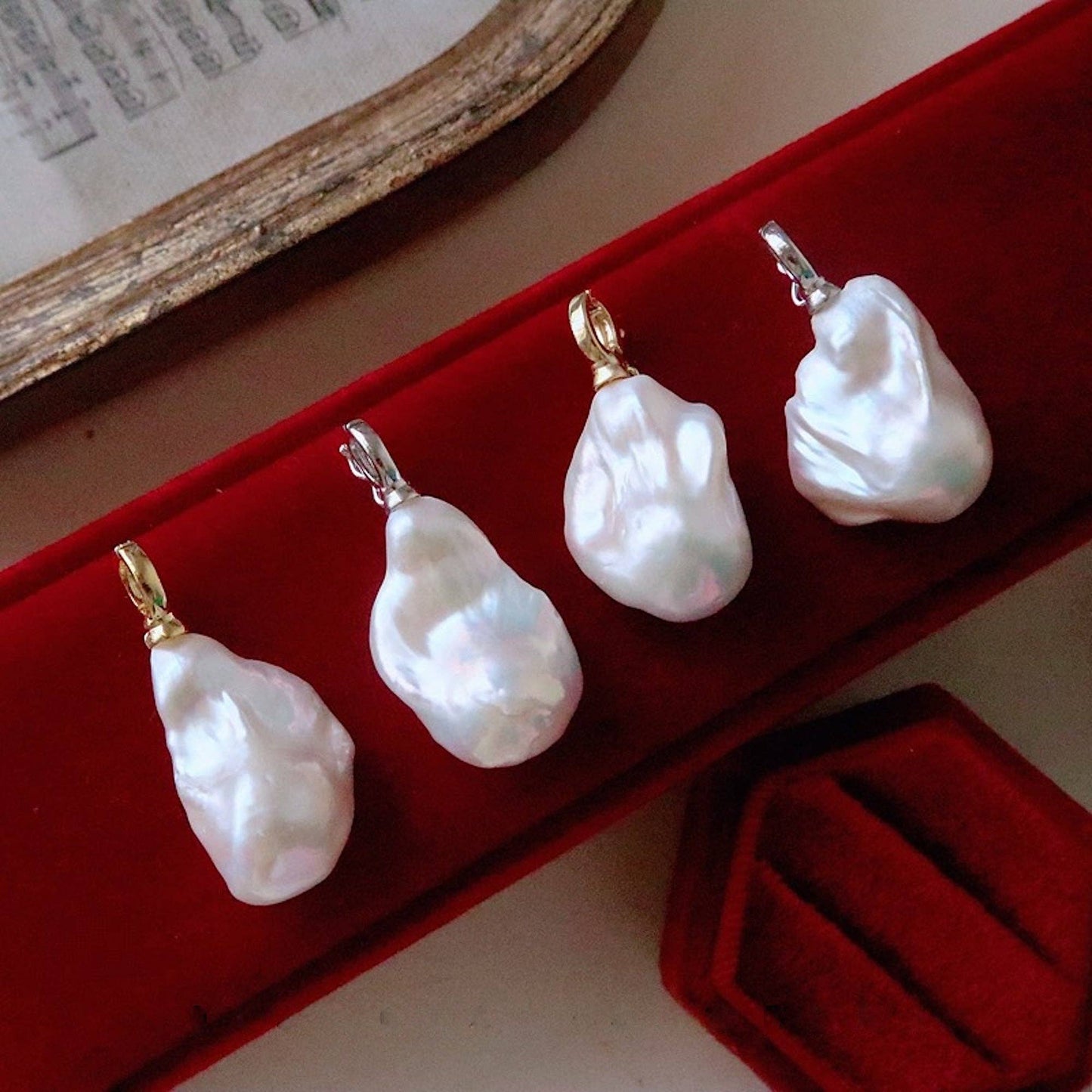 Large Baroque Pearl, 18ct Gold Vermeil on Sterling Silver Removable Pendant, small bail