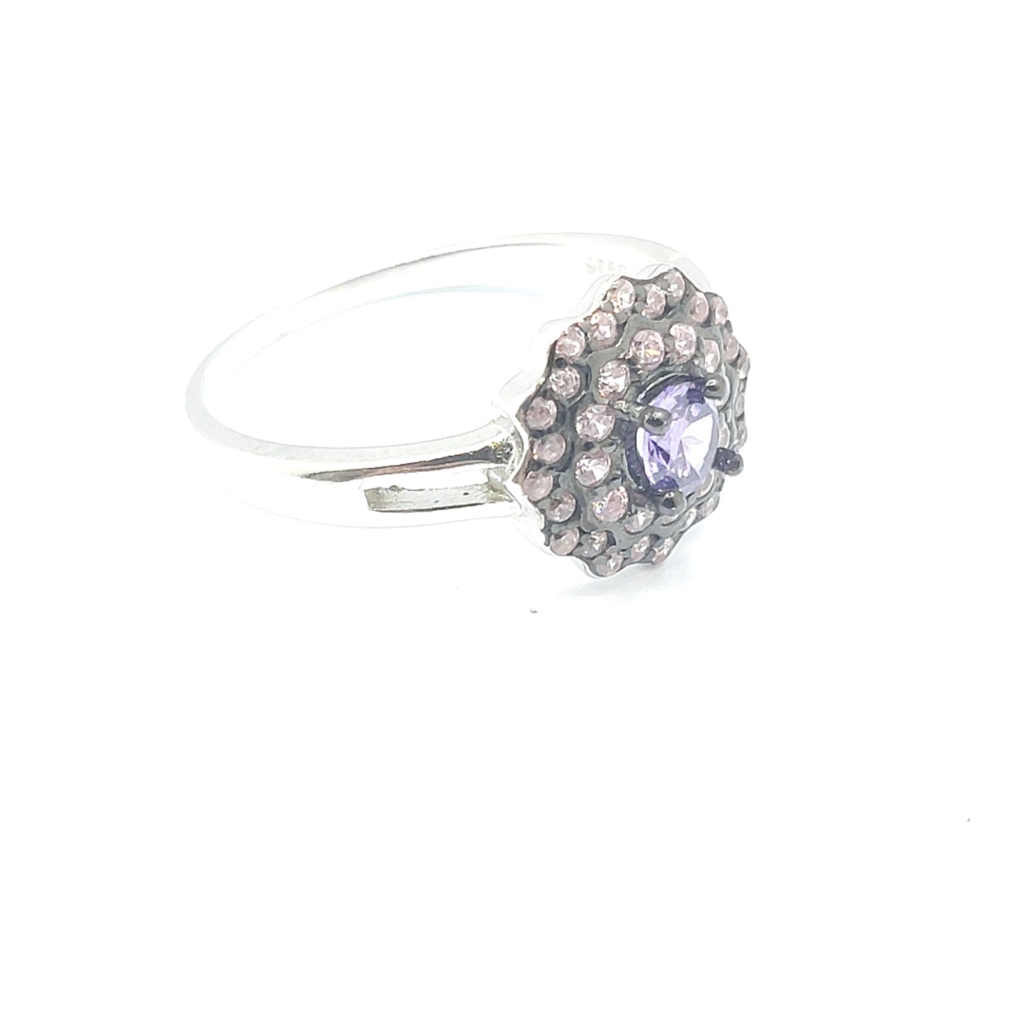 925 amethyst cz ring