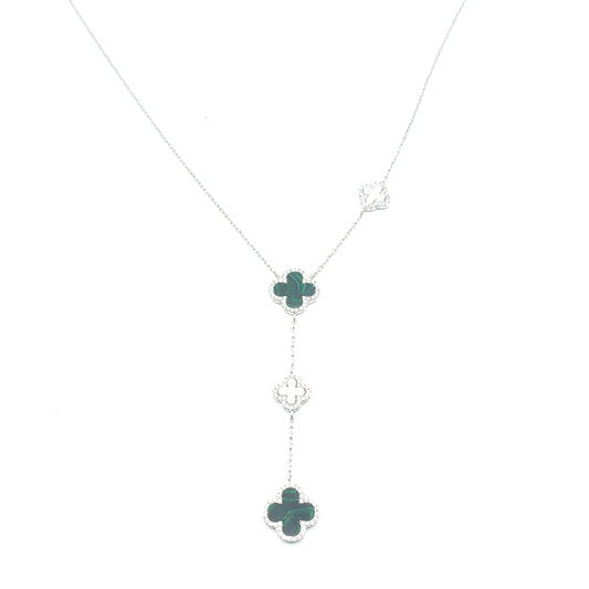 925 malachite 3 drop clover necklace