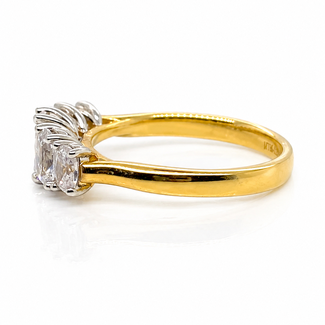 Five Stone Oval Diamond Claw Set Engagement Ring