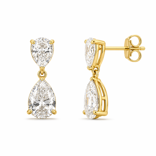 18ct Yellow Gold Pear Drop Earrings