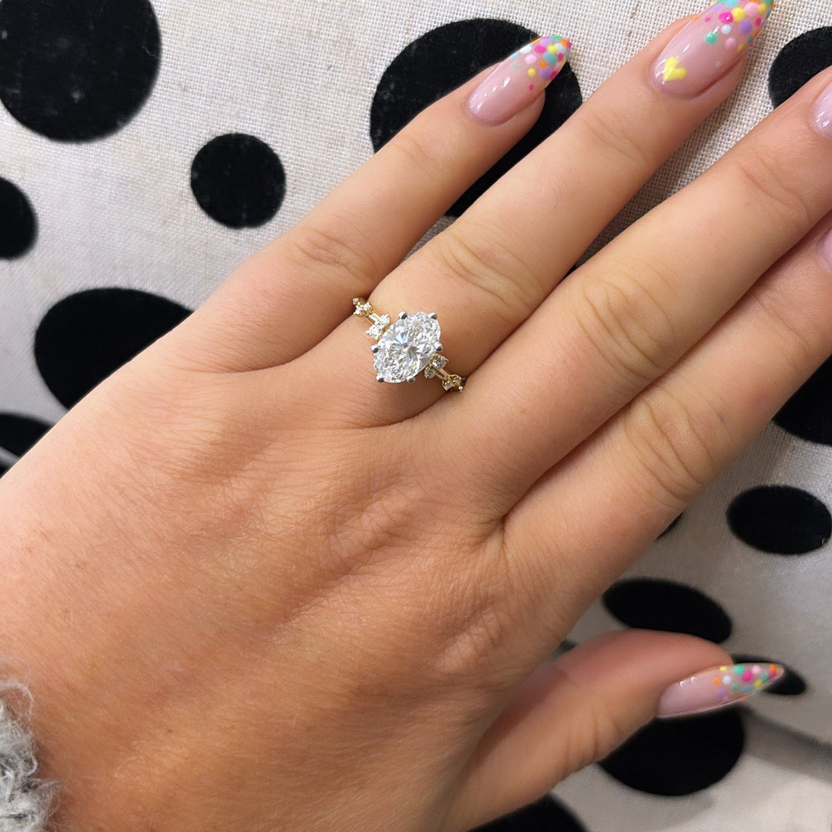 Monroe's "Flowing Nature" Oval Brilliant Cut Diamond Engagement Ring