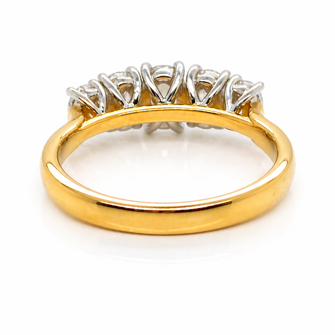 Five Stone Oval Diamond Claw Set Engagement Ring