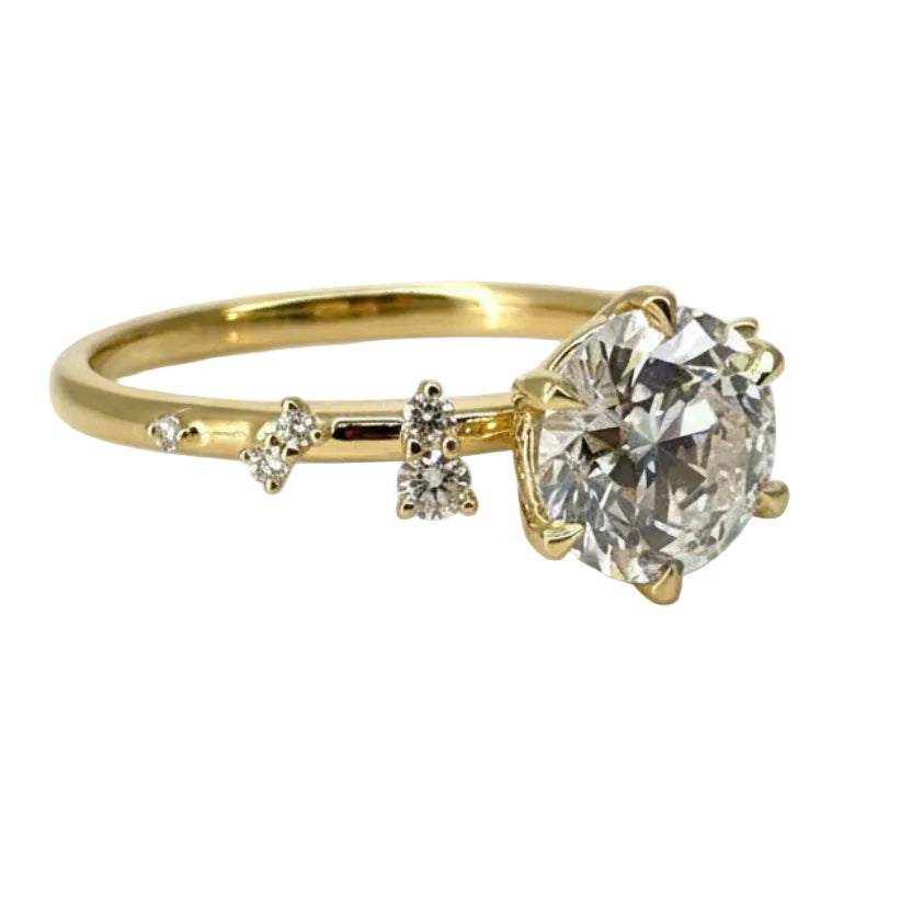 Monroe's "Flowing Nature" Old European Cut Diamond Engagement Ring