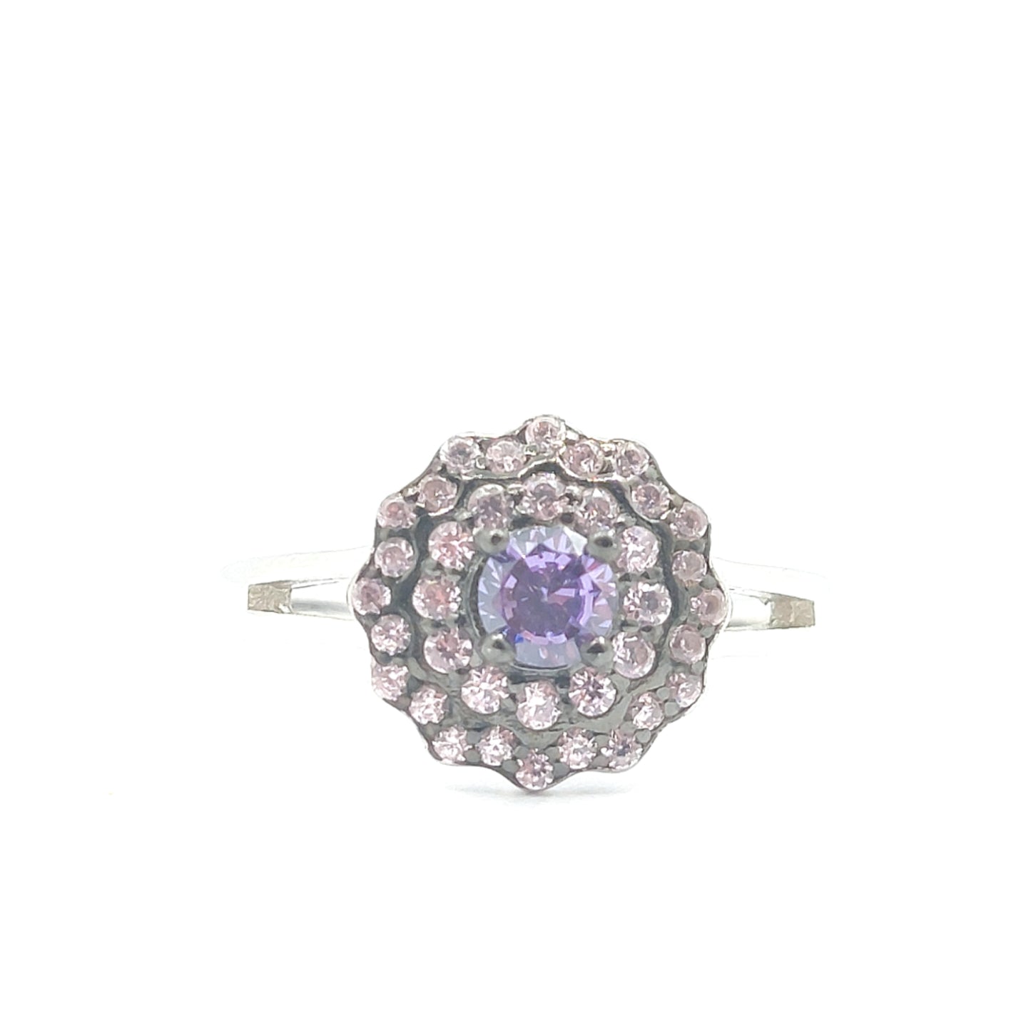 925 amethyst cz ring