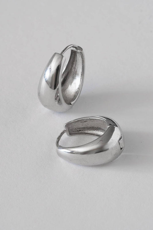 Sterling Silver, Non-Tarnish, Chunky Oval Hoops