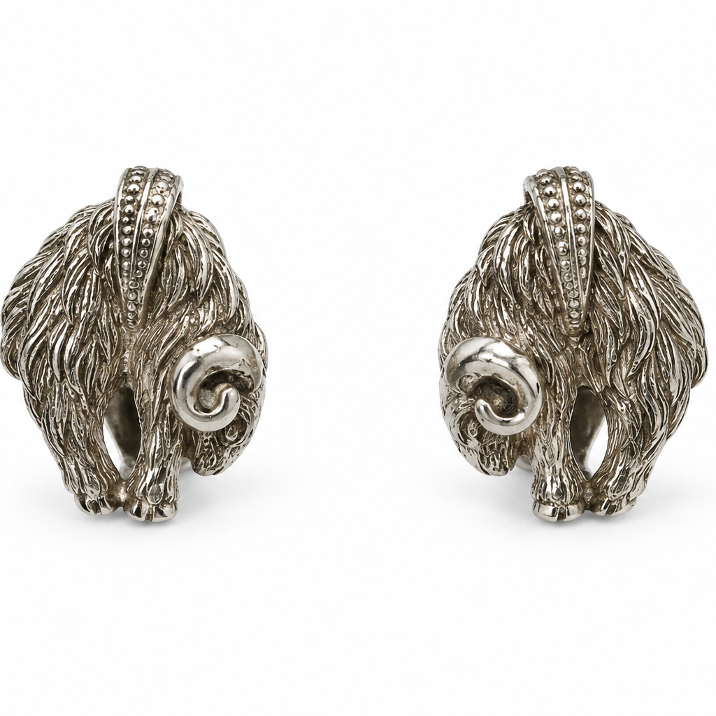 Sterling Silver Zodiac East Ram Cufflink