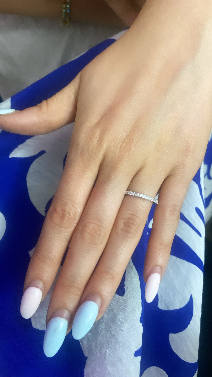 18ct White Gold Half Eternity Diamond Wedding Band
