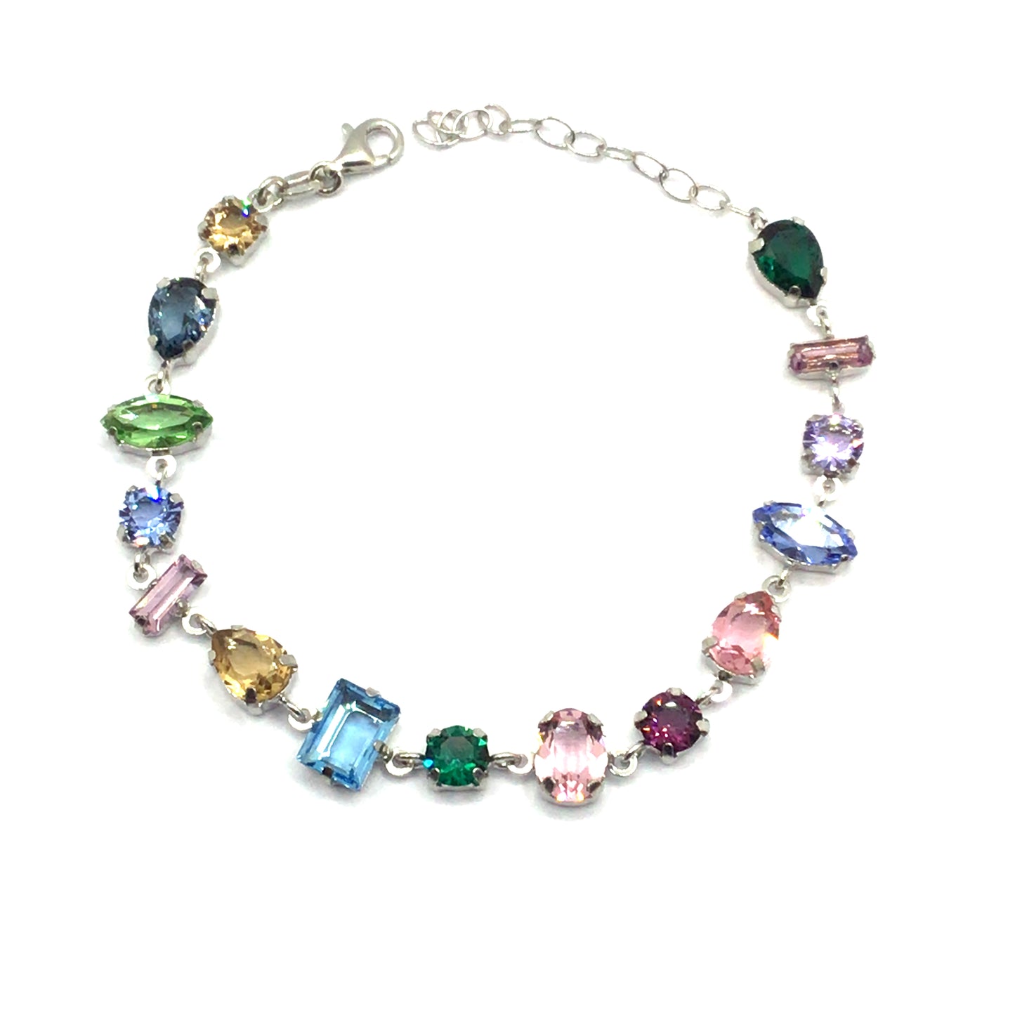 925 multicolour cz bracelet