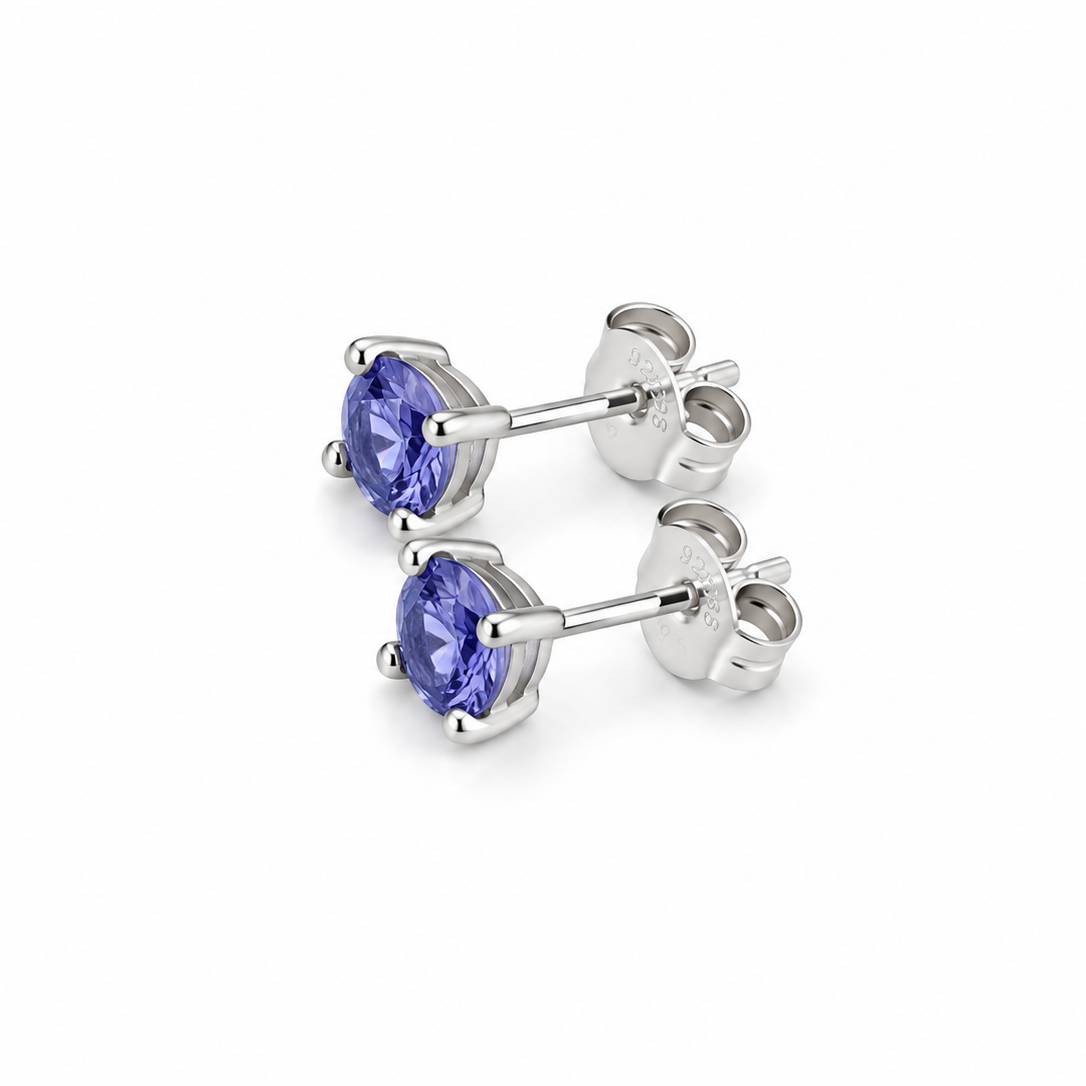 Sterling silver Iolite stud earrings