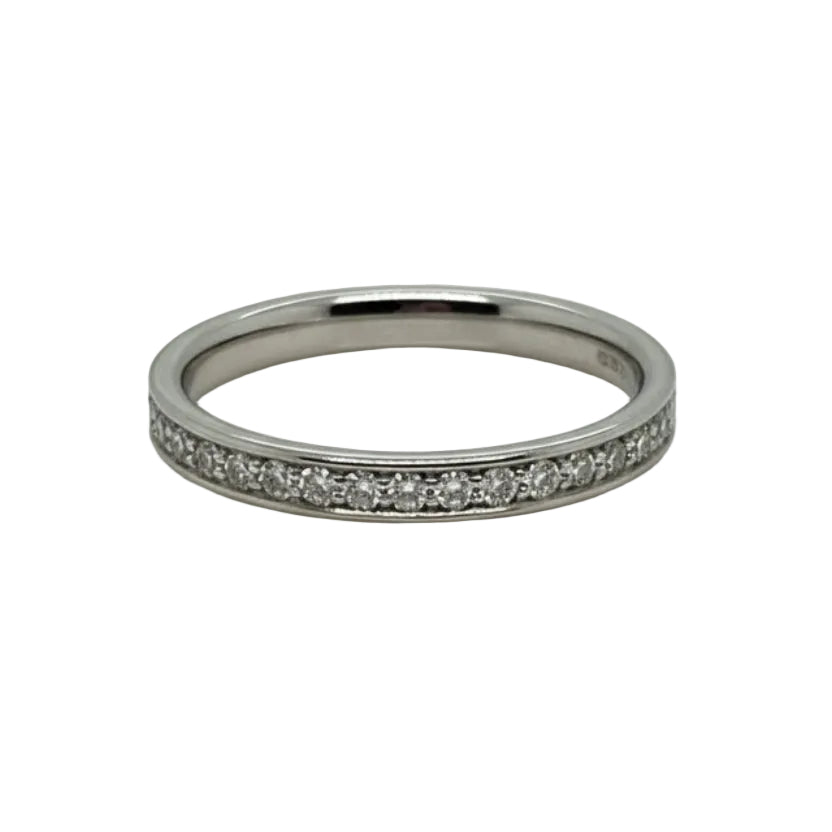 Platinum Half ET Diamond Channel Grain Set Ring