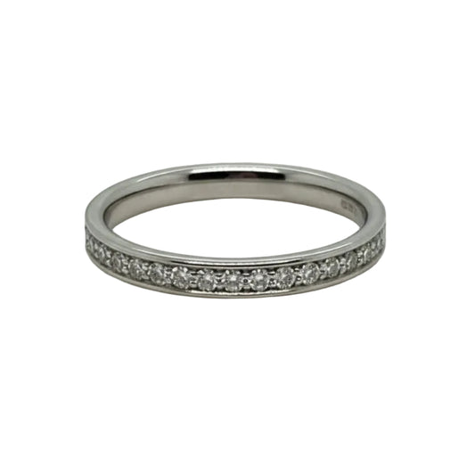 Platinum Half ET Diamond Channel Grain Set Ring
