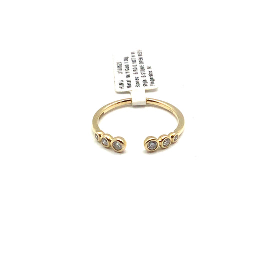 9ct Yellow Gold Diamond Open RIng