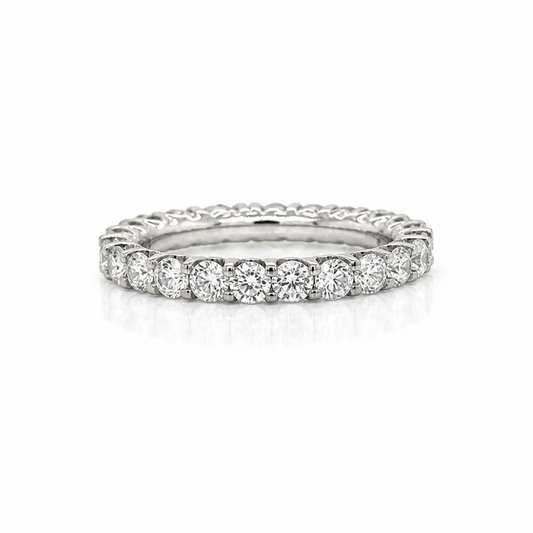 Full eternity ring in 18ct gold 2.15cts Round brilliant Diamonds